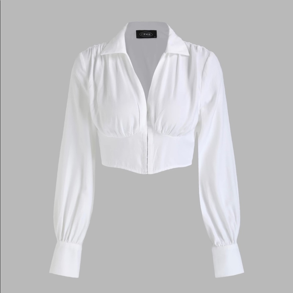 Cider Long Sleeve Crop Blouse